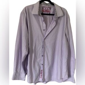 Robert Graham Mens Lavender Button Down Shirt | Size 2XL